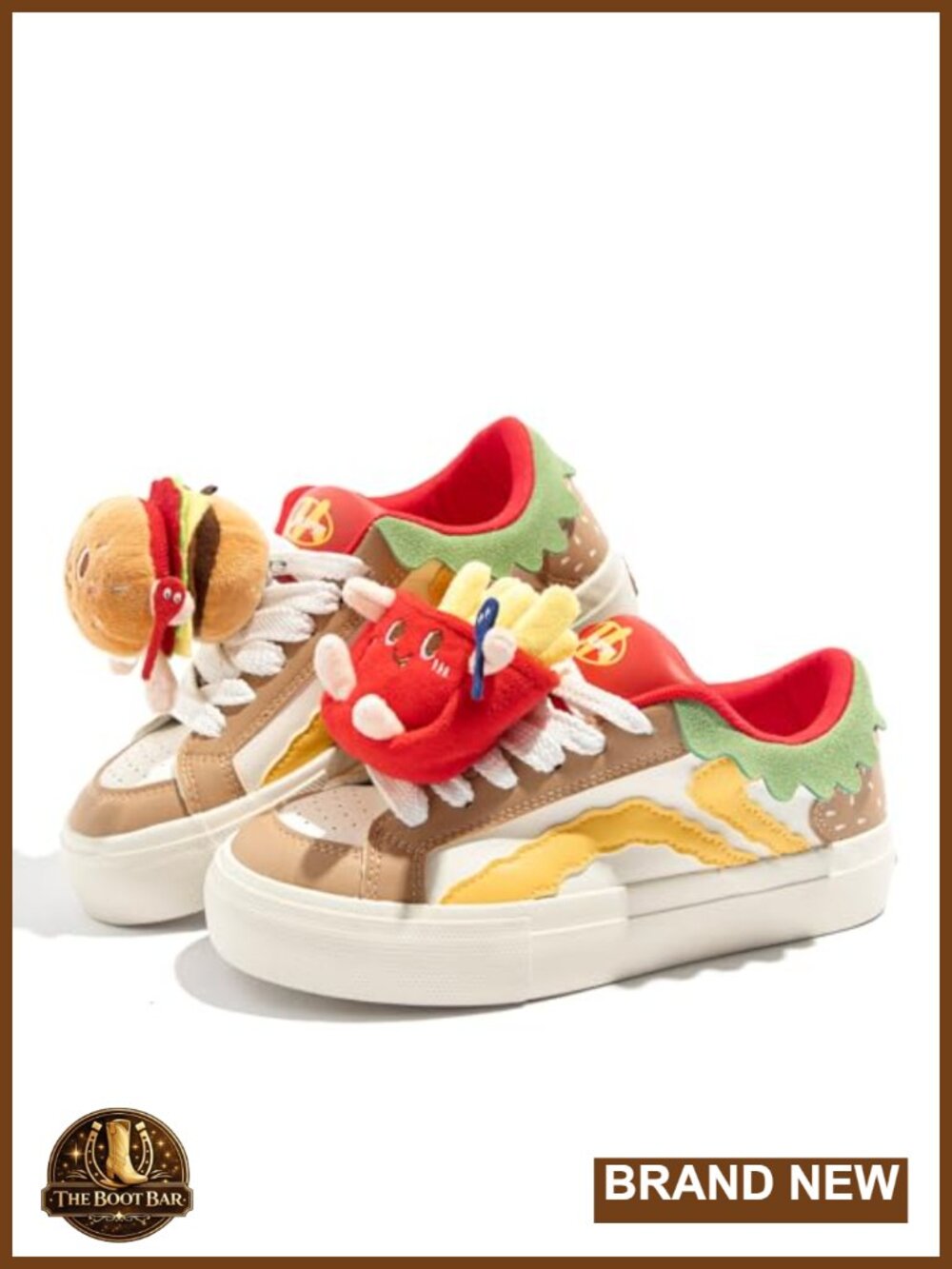 Women's Fashion Sneakers Casual Hamburger Shoes Non-Slip Lace-Up Microfiber
